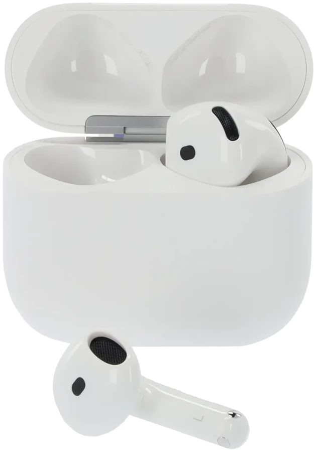 AirPods 4 с отворен зареждащ кейс